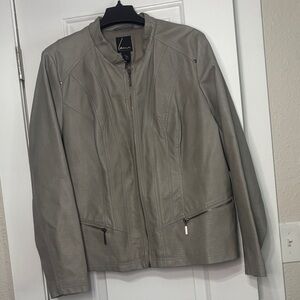 Lane Bryant Light Gray Leather Jacket